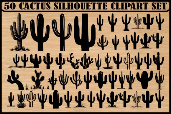 50 Cactus Silhouette Clipart Set: A Desert-Inspired Embroidery Design Review