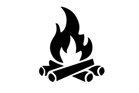 Campfire Silhouette: A Ruggedly Timeless Embroidery Design