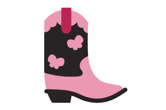 Cowgirl Boot Clipart: A Stylish Embroidery Design for Creative Projects