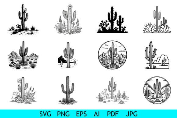 Desert Cactus Scene Vector Bundle Review: Vintage Meets Stitch