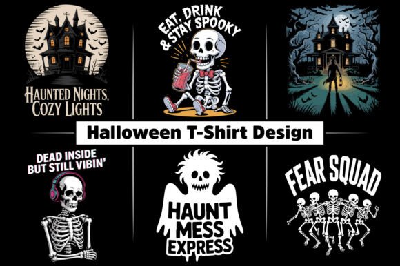 Scary Haunted Skeleton T-shirt Bundle