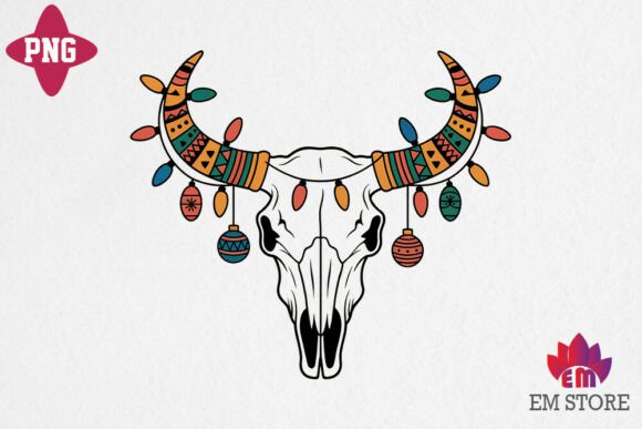 Southwestern Christmas Skull PNG Review: A Bold Holiday Embroidery Design