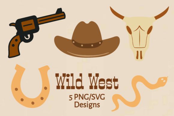 Wild West Icon Set for Embroidery Projects